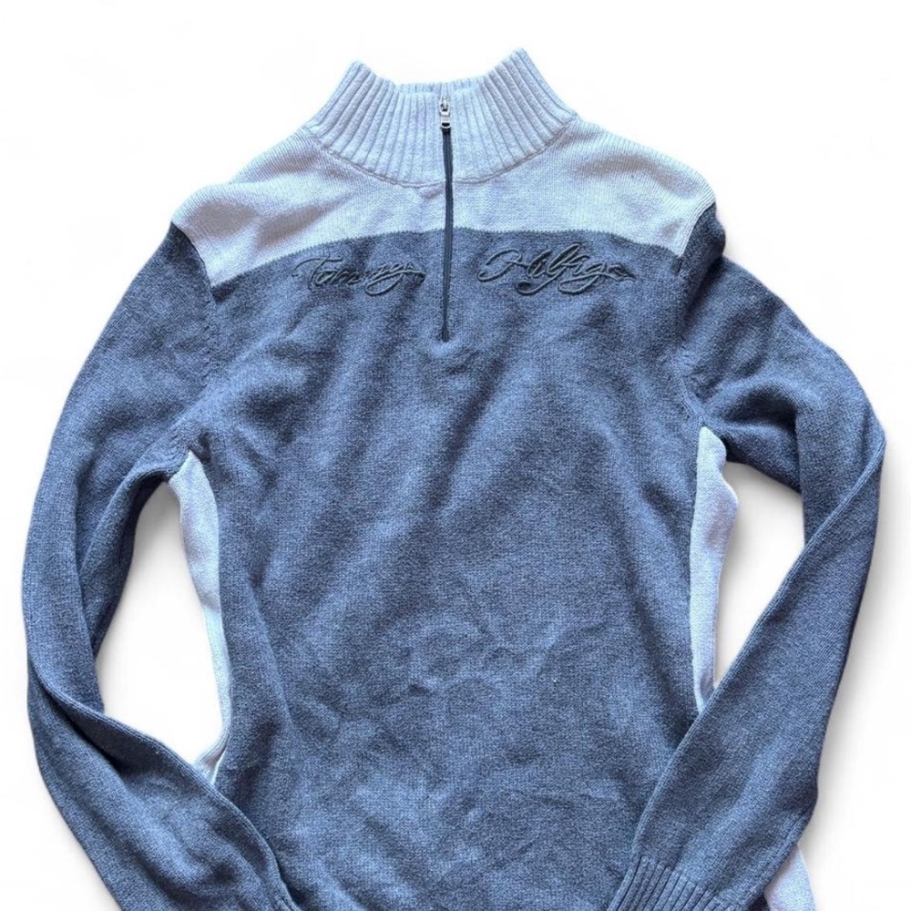 Grey & White Tommy Hilfiger Quarter Zip